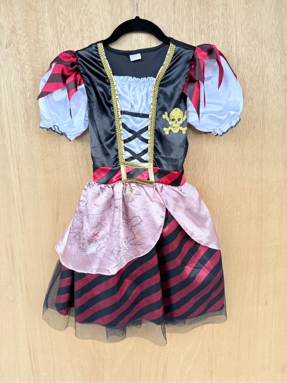 Kids Pirate Costume Dress - Black, Red & White